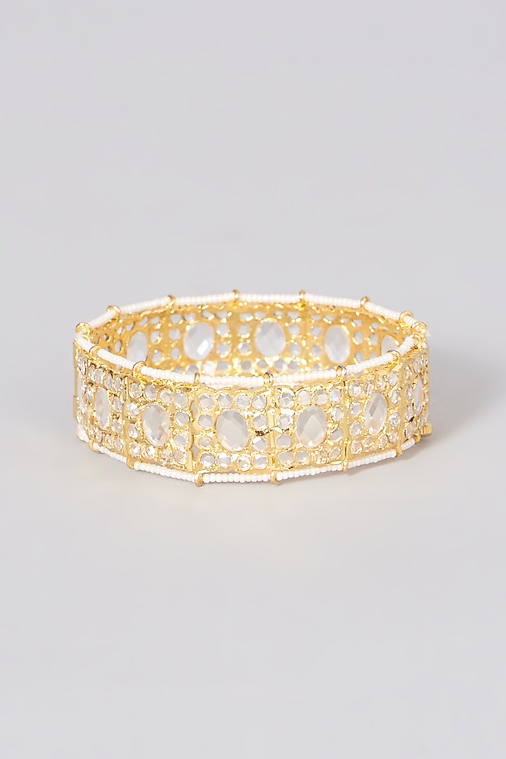 Gold Plated Bangle With Pearls by Kiara at Pernia's Pop Up Shop
