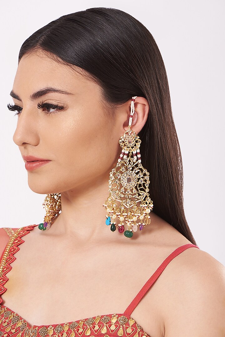 Gold Plated Chandbali Earrings by Kiara at Pernia's Pop Up Shop