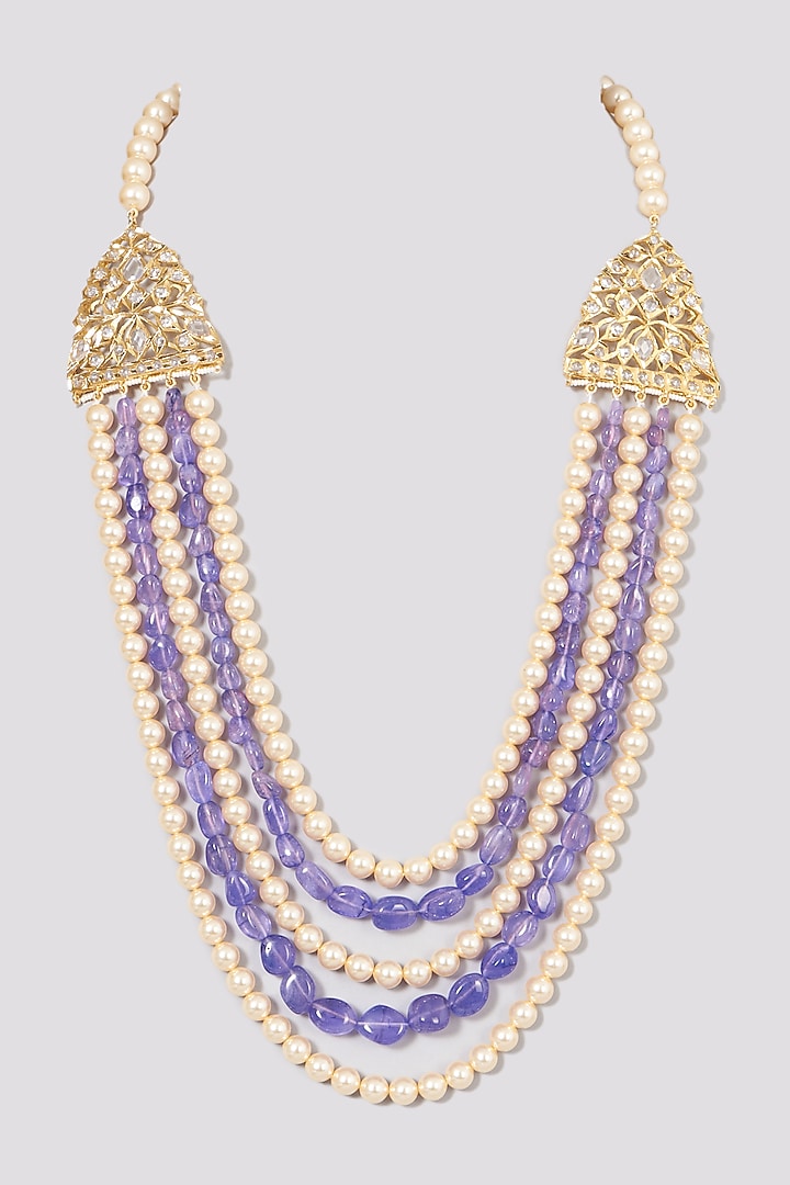 Gold Plated Amethyst Layered Necklace by Kiara at Pernia's Pop Up Shop