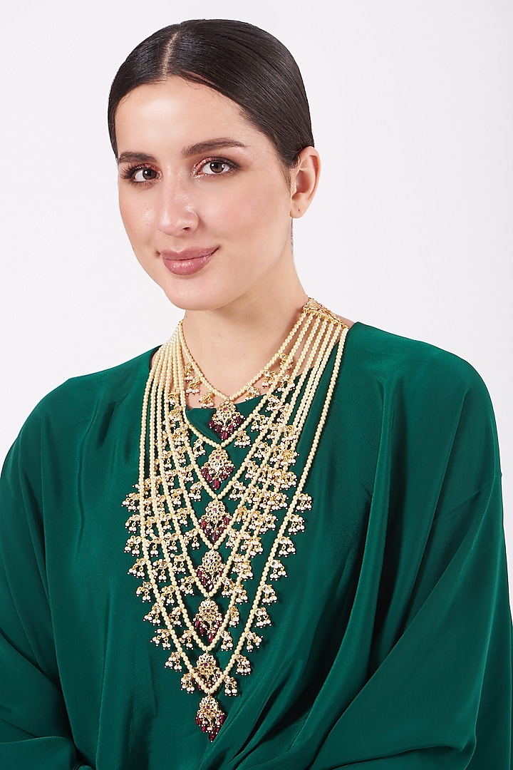 Gold Plated Layered Necklace by Kiara