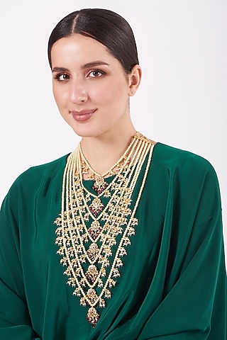 Gold Plated Layered Necklace by Kiara