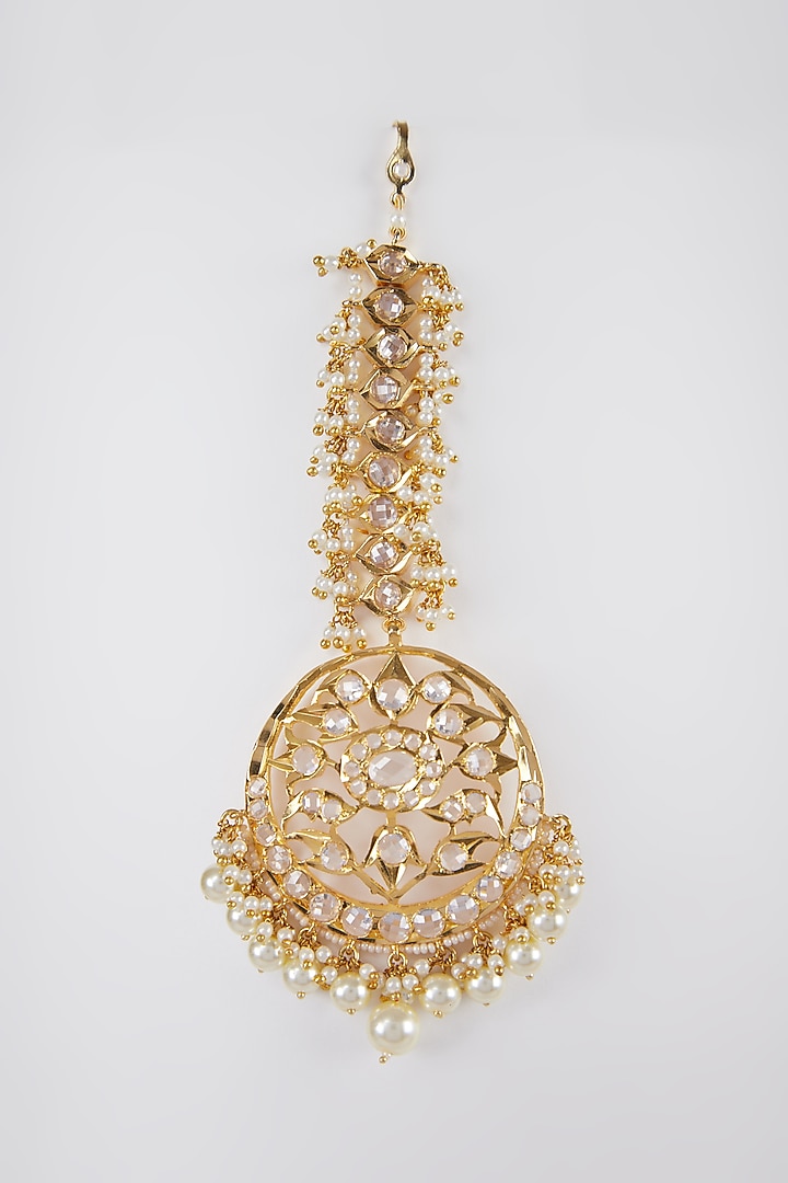 Gold Plated Kundan Maang Tikka by Kiara at Pernia's Pop Up Shop