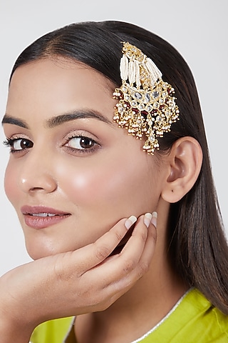 Gold Plated Kundan Pasa by Kiara