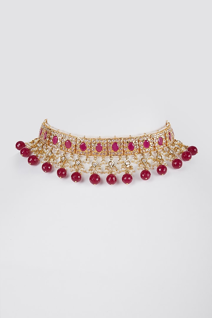Gold Plated Kundan And Pearl Necklace by Kiara at Pernia's Pop Up Shop