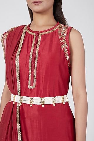 Gold Plated Kundan Waist Belt by Kiara