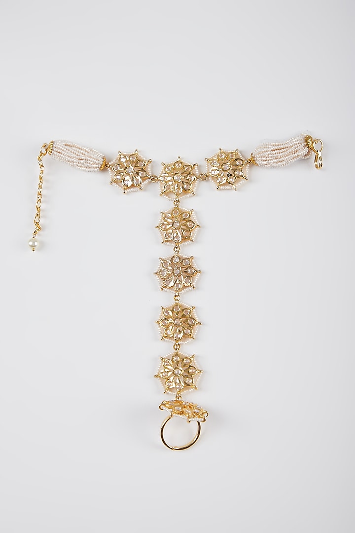 Gold Plated Pearls & Kundan Bracelet by Kiara at Pernia's Pop Up Shop