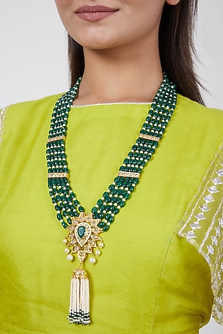 Gold Plated Pearl Necklace by Kiara