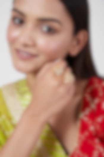 Gold Plated Kundan Adjustable Ring by Kiara