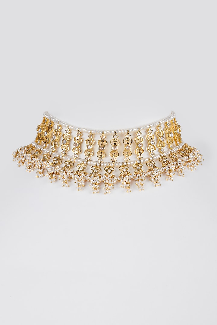 Gold Plated Kundan Choker Necklace by Kiara