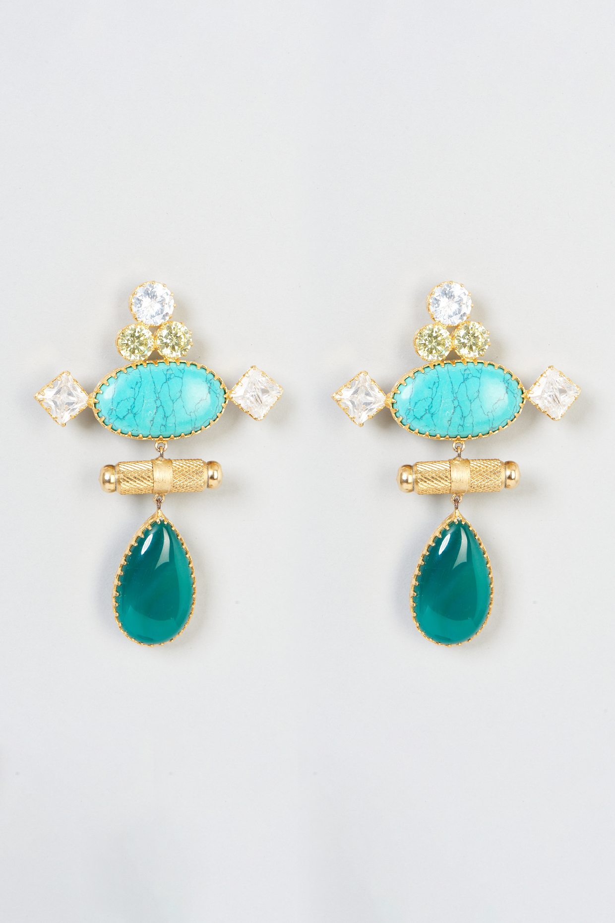 Gold Plated Agate Brooch by Kiara
