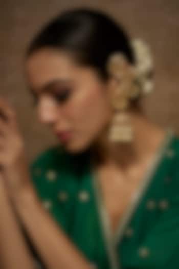 Gold Plated Kundan Polki Jhumka Earrings by Kiara at Pernia's Pop Up Shop