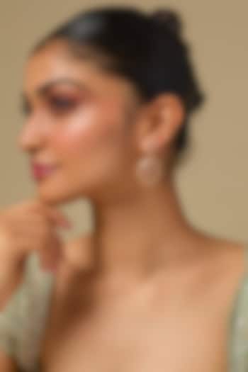 Gold Finish Kundan Polki & Ruby Stone Dangler Earrings In Sterling Silver by Kiara at Pernia's Pop Up Shop