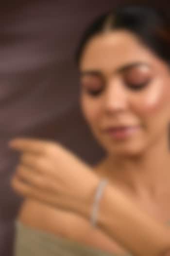 Gold Finish Moissanite Polki Bracelet In Sterling Silver by Kiara Luxe at Pernia's Pop Up Shop