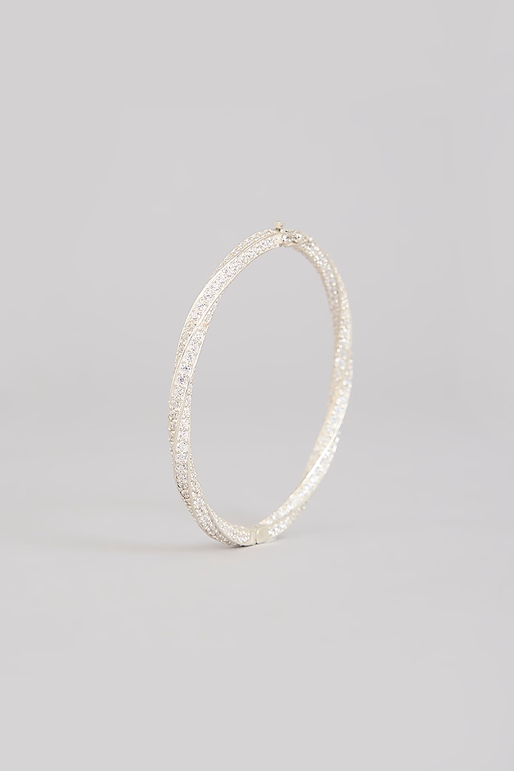 Gold Finish Moissanite Polki Bracelet In Sterling Silver by Kiara Luxe at Pernia's Pop Up Shop