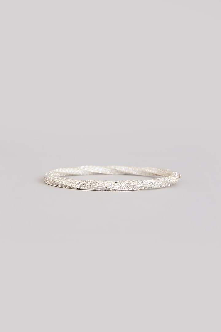 Gold Finish Moissanite Polki Bracelet In Sterling Silver by Kiara Luxe at Pernia's Pop Up Shop