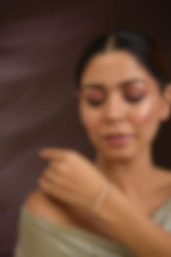 Gold Finish Moissanite Polki Bracelet In Sterling Silver by Kiara Luxe at Pernia's Pop Up Shop