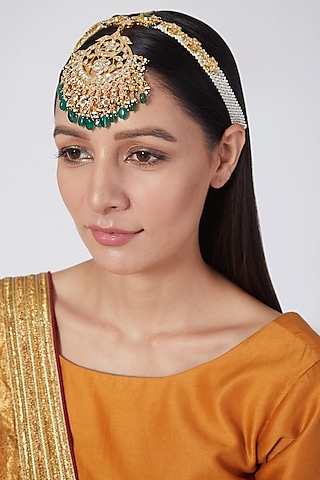 Gold Plated Kundan Polki Matha Patti by Kiara