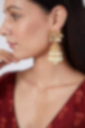 Gold Plated Pearl Jhumka Earrings by Kiara at Pernia's Pop Up Shop