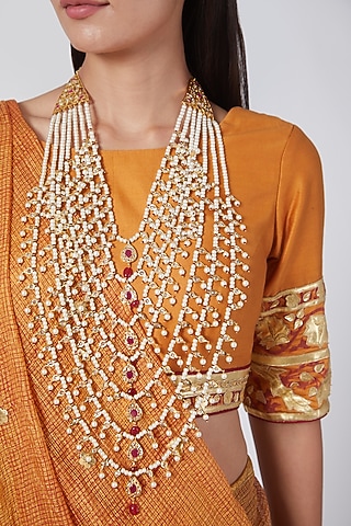 Gold Plated Seven Layered Necklace by Kiara