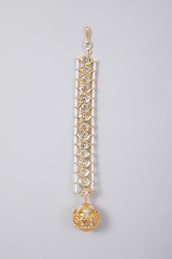 Gold Plated Maang Tikka With Kundan Polki by Kiara at Pernia's Pop Up Shop