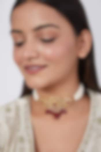 Gold Plated Kundan Polki Choker Necklace by Kiara at Pernia's Pop Up Shop