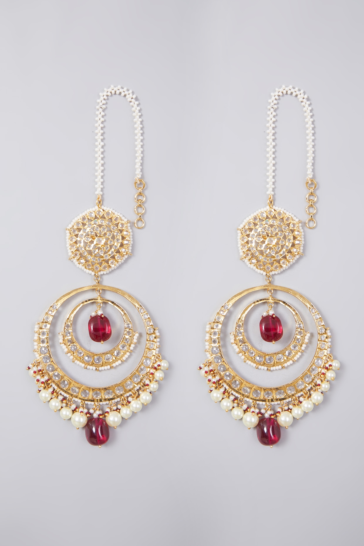 Zirconia Chandbali Earrings – Violet & Purple Designer Fashion Jewellery