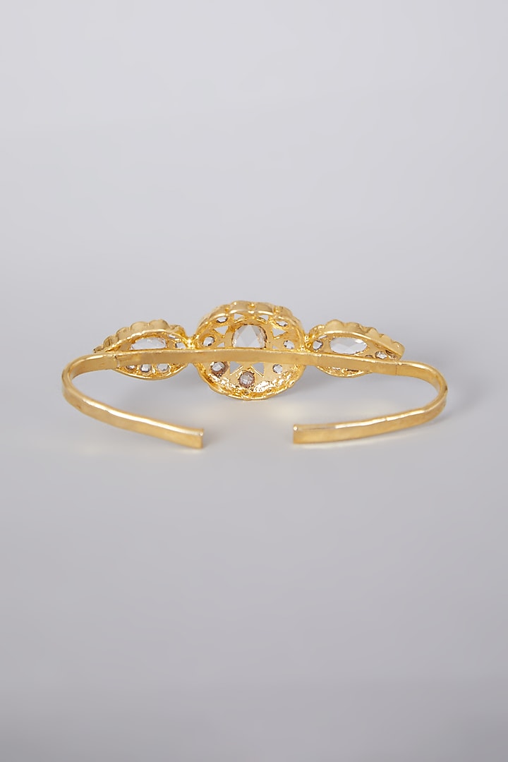 Gold Plated Kundan Polki Palm Cuff by Kiara at Pernia's Pop Up Shop