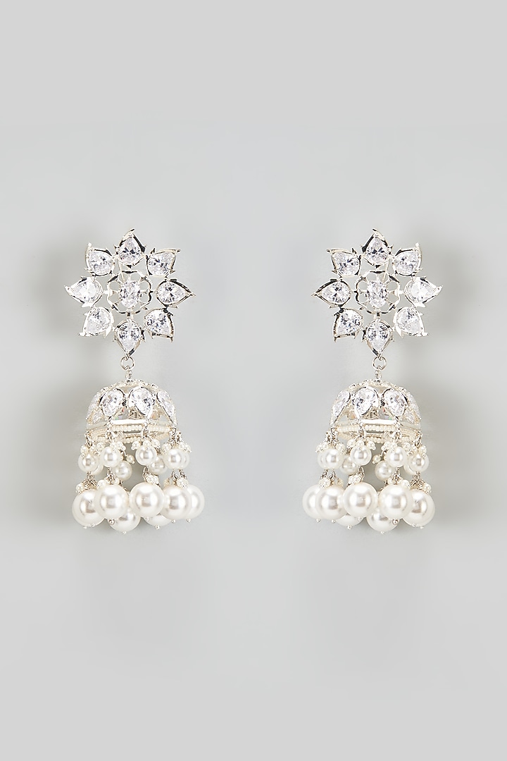 Gold Plated Kundan Polki & Pearl Jhumka Earrings by Kiara at Pernia's Pop Up Shop