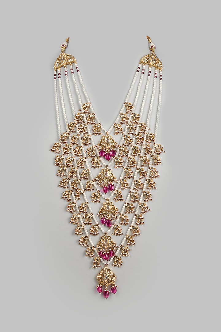 Gold Plated Red Onyx Layered Necklace by Kiara at Pernia's Pop Up Shop