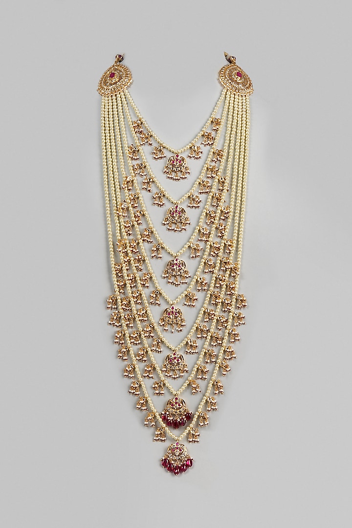 Gold Plated Red Onyx Layered Necklace by Kiara at Pernia's Pop Up Shop