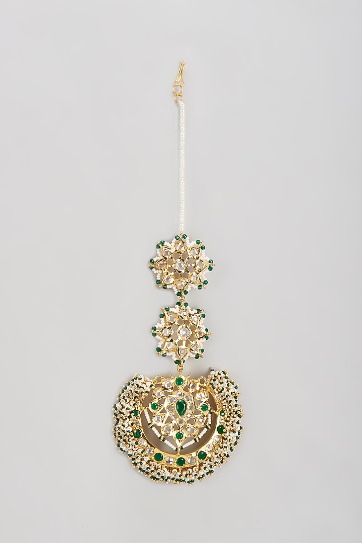 Gold Plated Semi-Precious Kundan Polki Maangtikka by Kiara at Pernia's Pop Up Shop
