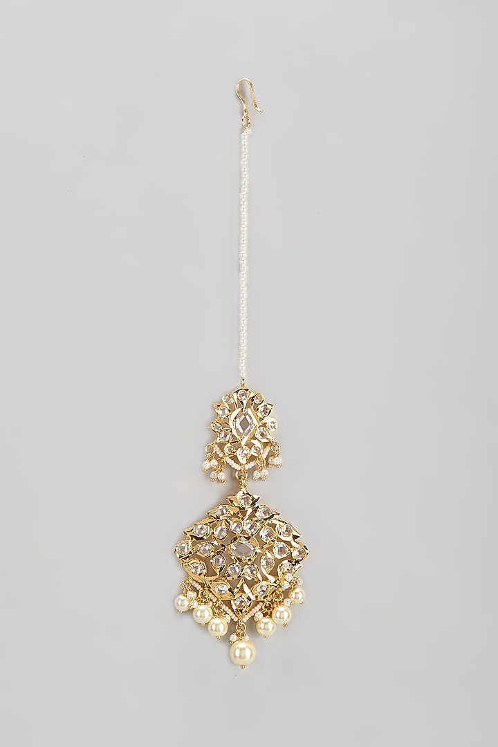 Gold Plated Semi-Precious Kundan Polki Maangtikka by Kiara at Pernia's Pop Up Shop