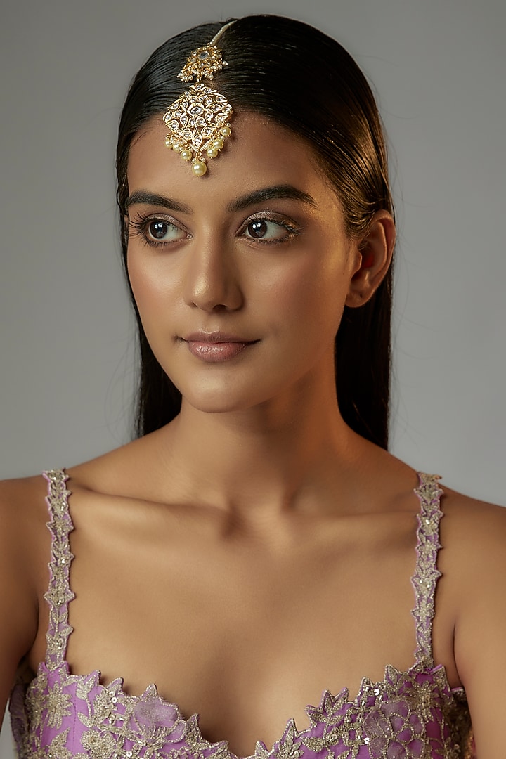 Gold Plated Semi-Precious Kundan Polki Maangtikka by Kiara at Pernia's Pop Up Shop