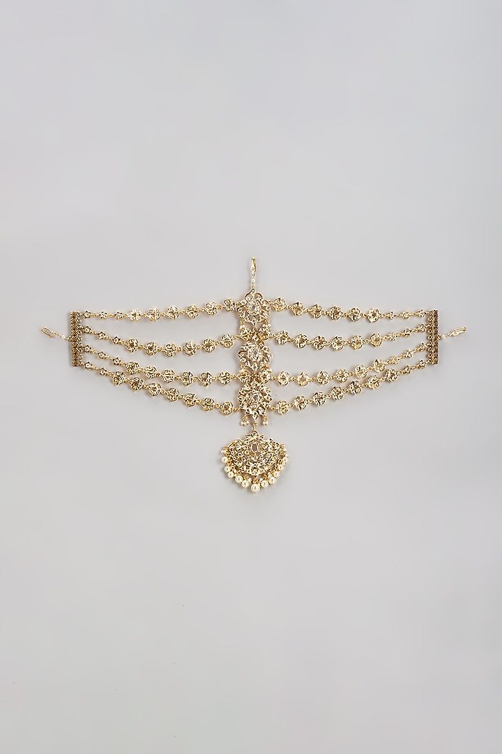 Gold Plated Semi-Precious Kundan Polki Mathapatti by Kiara at Pernia's Pop Up Shop