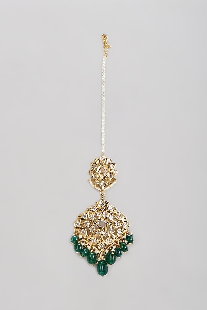 Gold Plated Semi-Precious Kundan Polki Maangtikka by Kiara at Pernia's Pop Up Shop