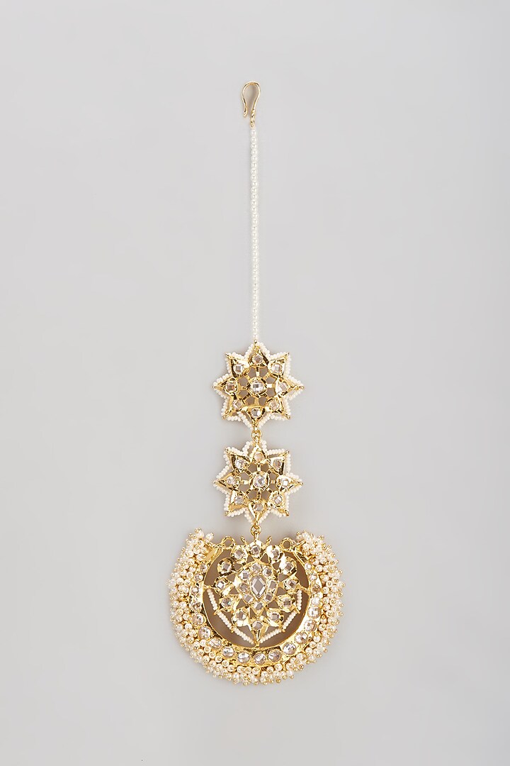 Gold Plated Semi-Precious Kundan Polki Maangtikka by Kiara at Pernia's Pop Up Shop
