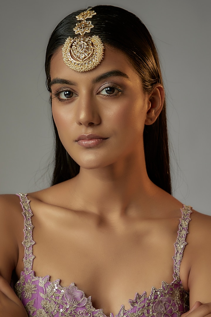 Gold Plated Semi-Precious Kundan Polki Maangtikka by Kiara at Pernia's Pop Up Shop