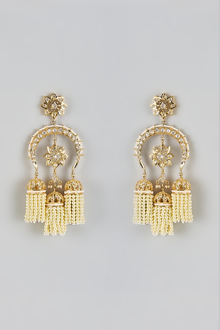 Gold Plated Kundan Polki Dangler Earrings by Kiara at Pernia's Pop Up Shop