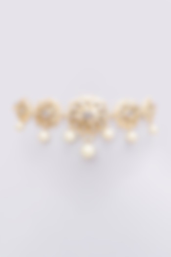 Gold Plated Pearl Choker Necklace by Kiara