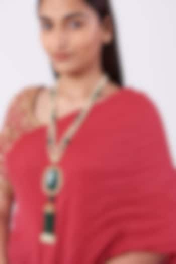 Gold Plated Green Onyx Long Necklace by Kiara at Pernia's Pop Up Shop