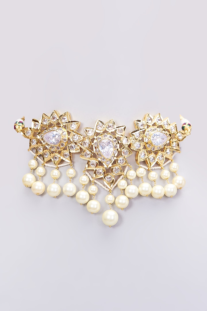 Gold Plated Choker Necklace With Pearls by Kiara at Pernia's Pop Up Shop