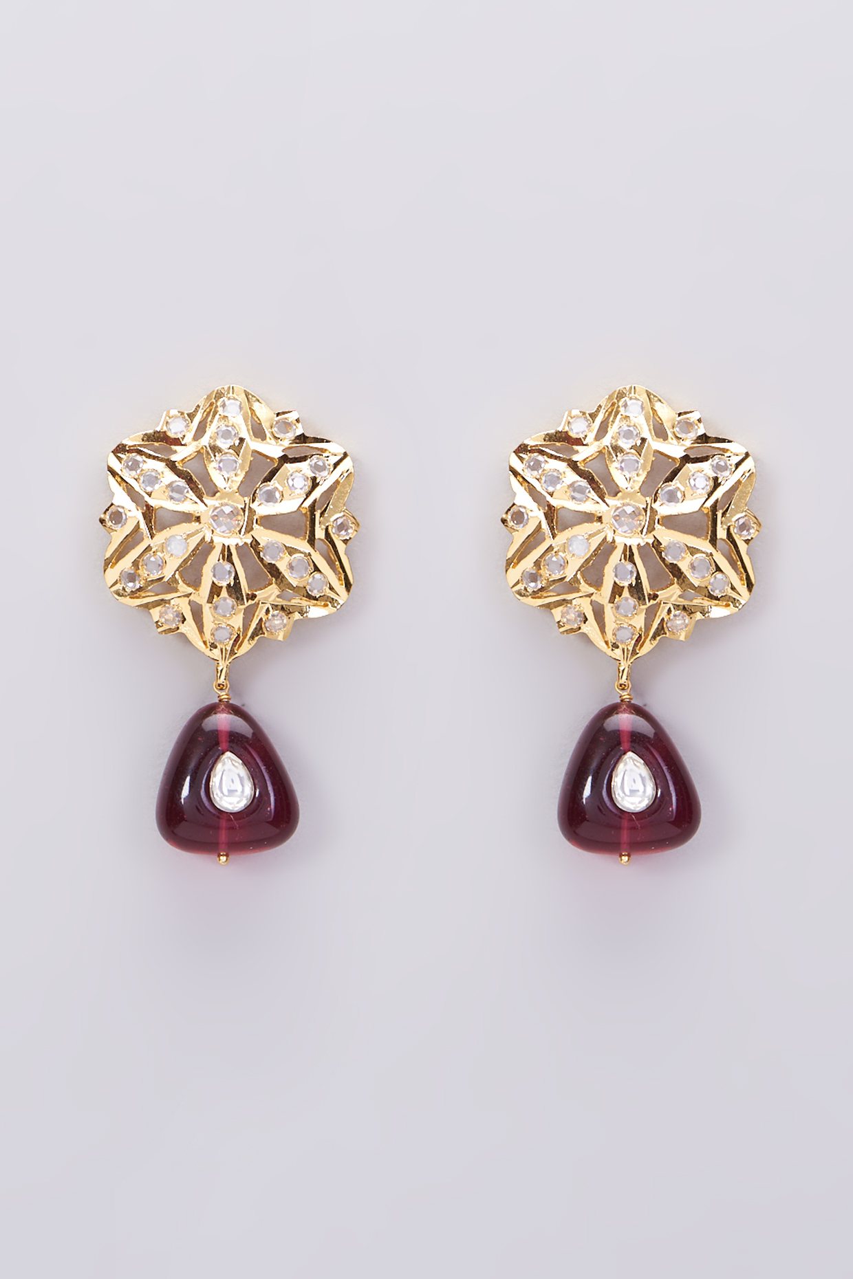 Gold Plated Stud Earrings With A Pearl by Kiara