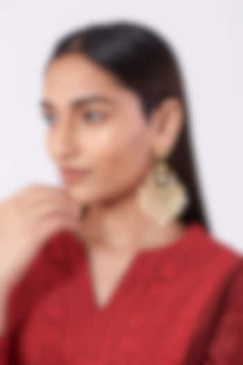 Gold Plated Chandbali Earrings With Pearls by Kiara at Pernia's Pop Up Shop