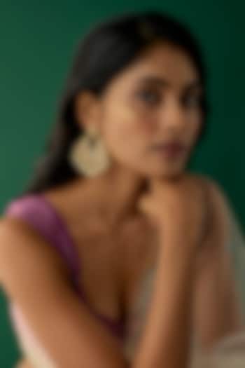 Gold Plated Kundan Polki & Pearl Chandbali Earrings by Kiara at Pernia's Pop Up Shop