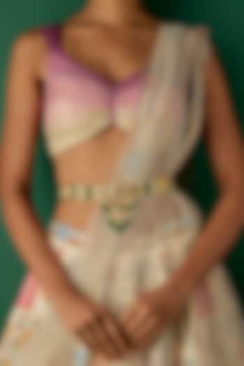 Gold Plated Kundan Polki & Green Onyx Waistbelt by Kiara at Pernia's Pop Up Shop