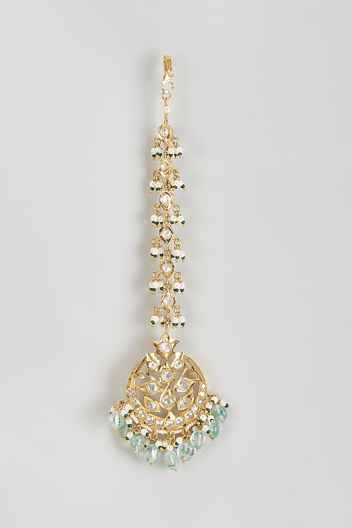 Gold Plated Kundan Polki Maangtikka by Kiara at Pernia's Pop Up Shop