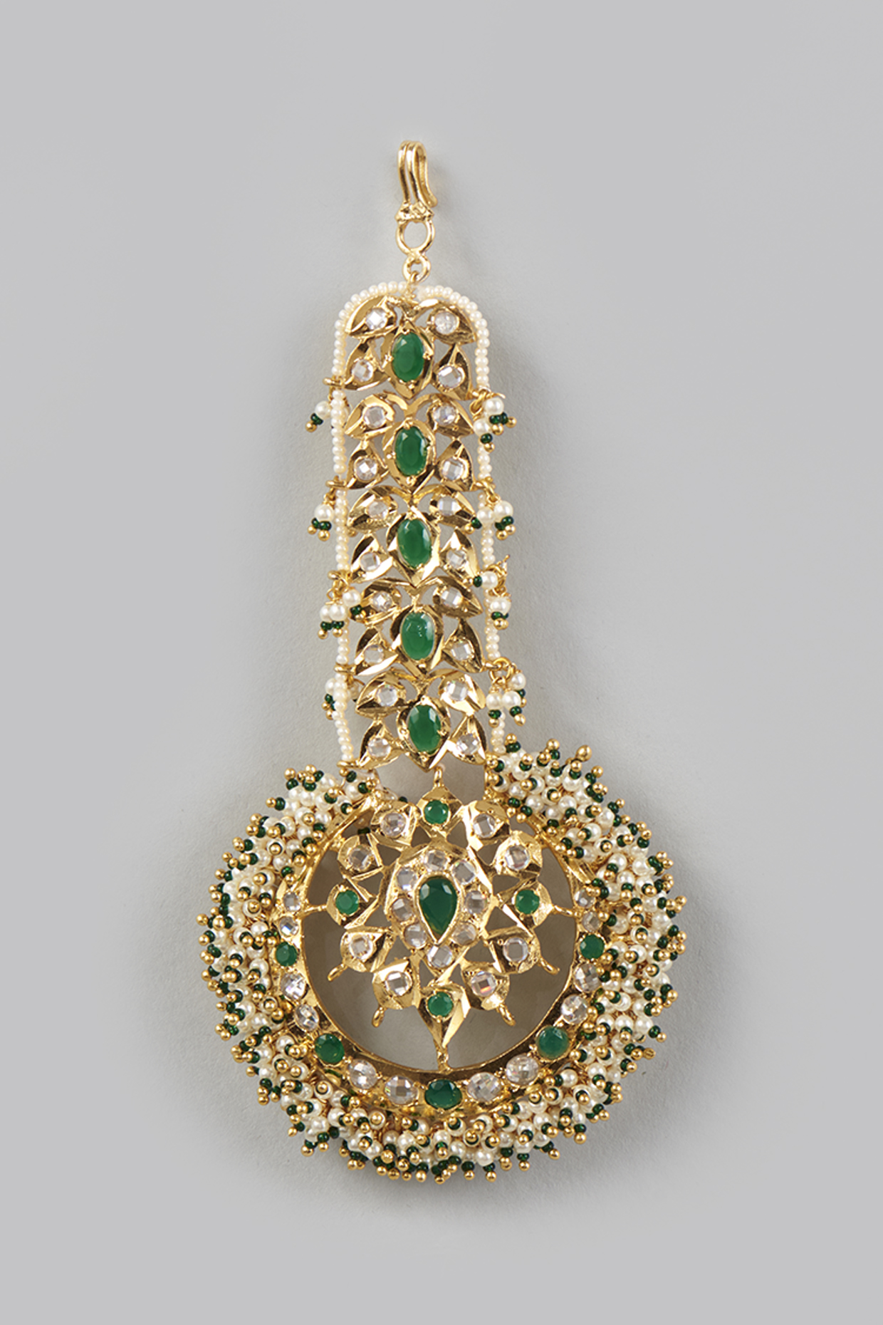 Gold Plated Kundan & Onyx Stones Maangtikka by Kiara