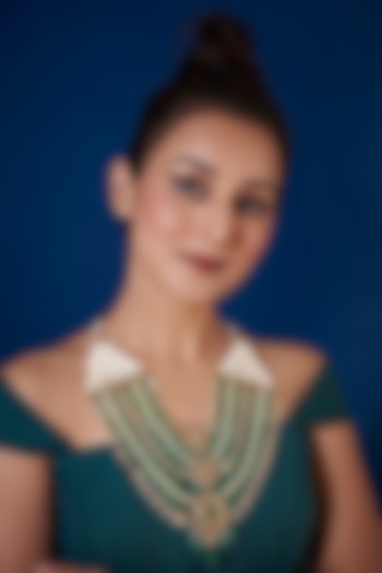 Gold Plated Kundan Polki Layered Necklace by Kiara at Pernia's Pop Up Shop