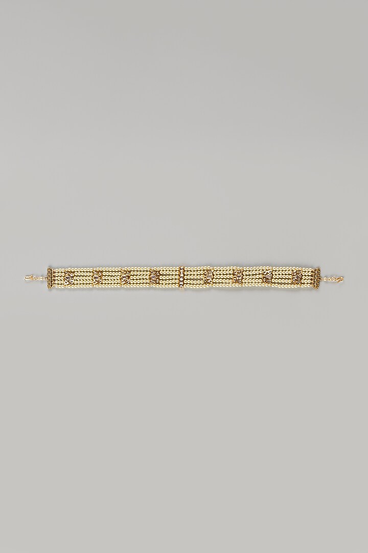 Gold Plated Kundan Polki Mathapatti by Kiara at Pernia's Pop Up Shop