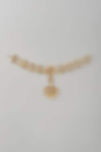 Gold Plated Kundan Polki & Pearl Mathapatti by Kiara at Pernia's Pop Up Shop